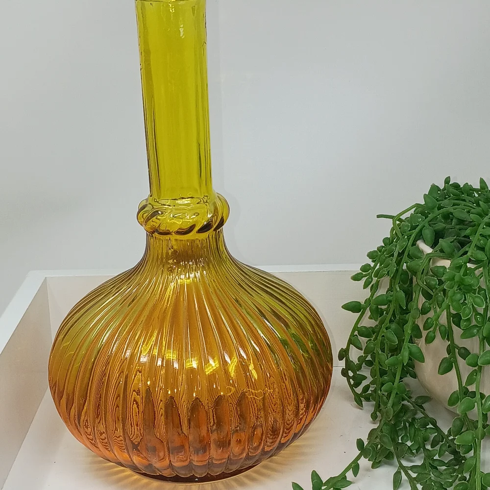 Amber and Yellow Glass Vase